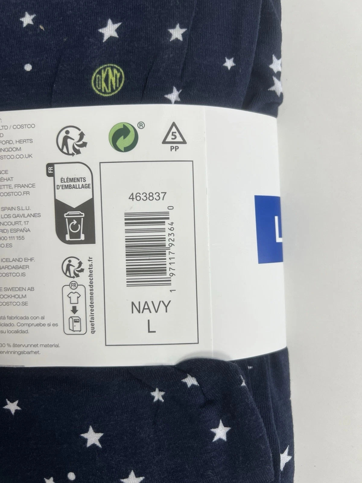 DKNY Pyjama 2 Piece Set Navy & Green Size Large Brand New In Original Packaging