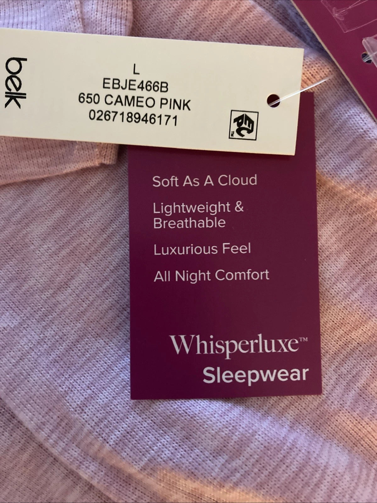 NWT Size Large 3 Piece Womens Pajamas Kim Rogers Intimates Pink Luxurious Feel 