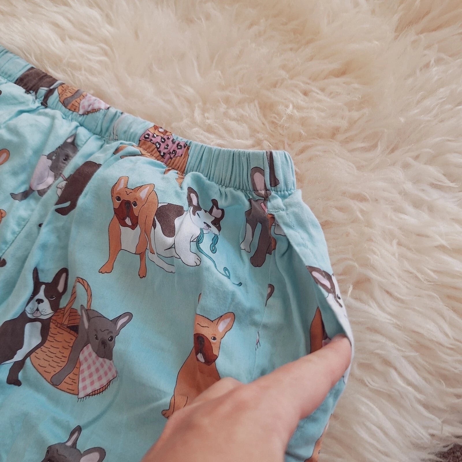 Peter Alexander Pug pyjama top Size S & Bottoms Size XS Set Shorts Dog