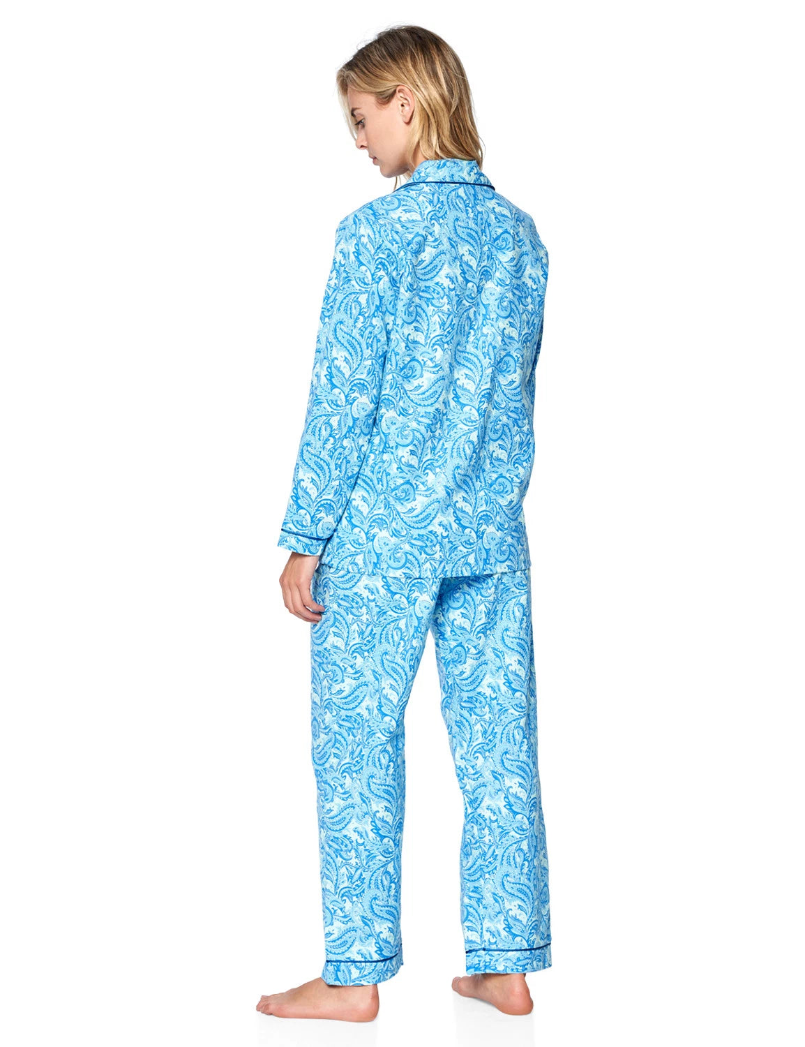 Casual Nights Women's Flannel Long Sleeve Button Down Pajama Set