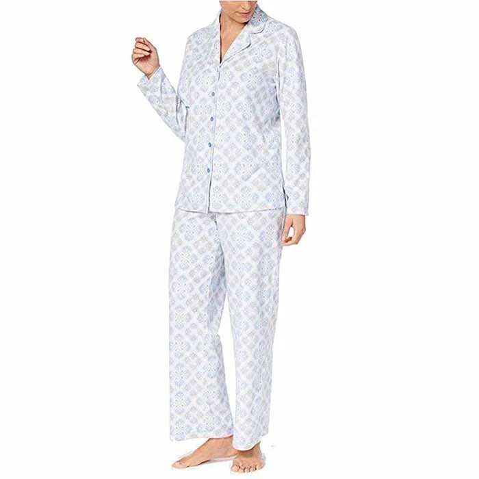 Charter Club Women's 2 Piece Fleece Pajama Set Button Front & Pant XXL $59