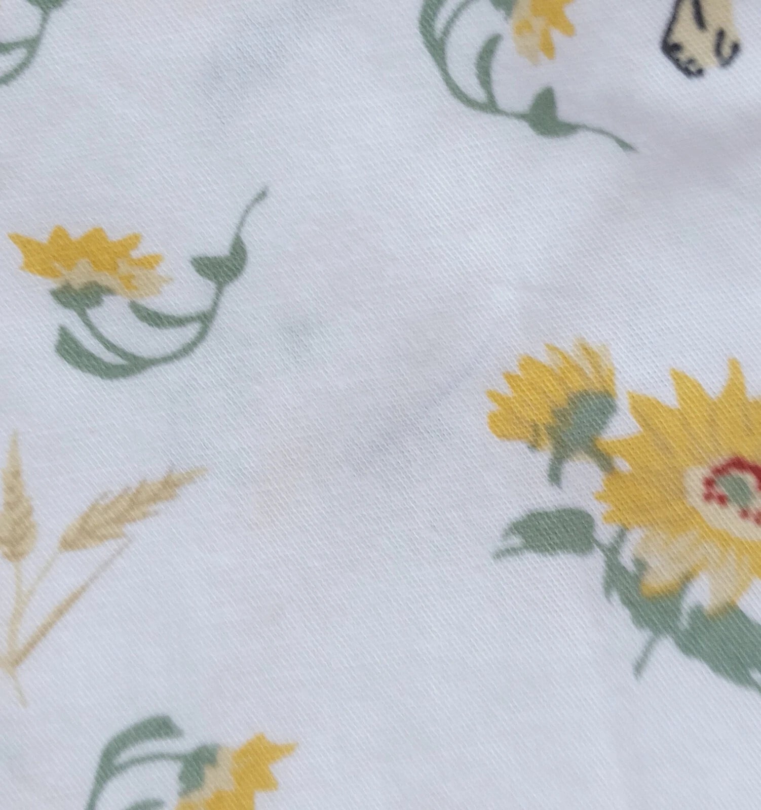 Cuddledown Short Pajama Set, Womens XL Button Top, Yellow Flower and Bee Design