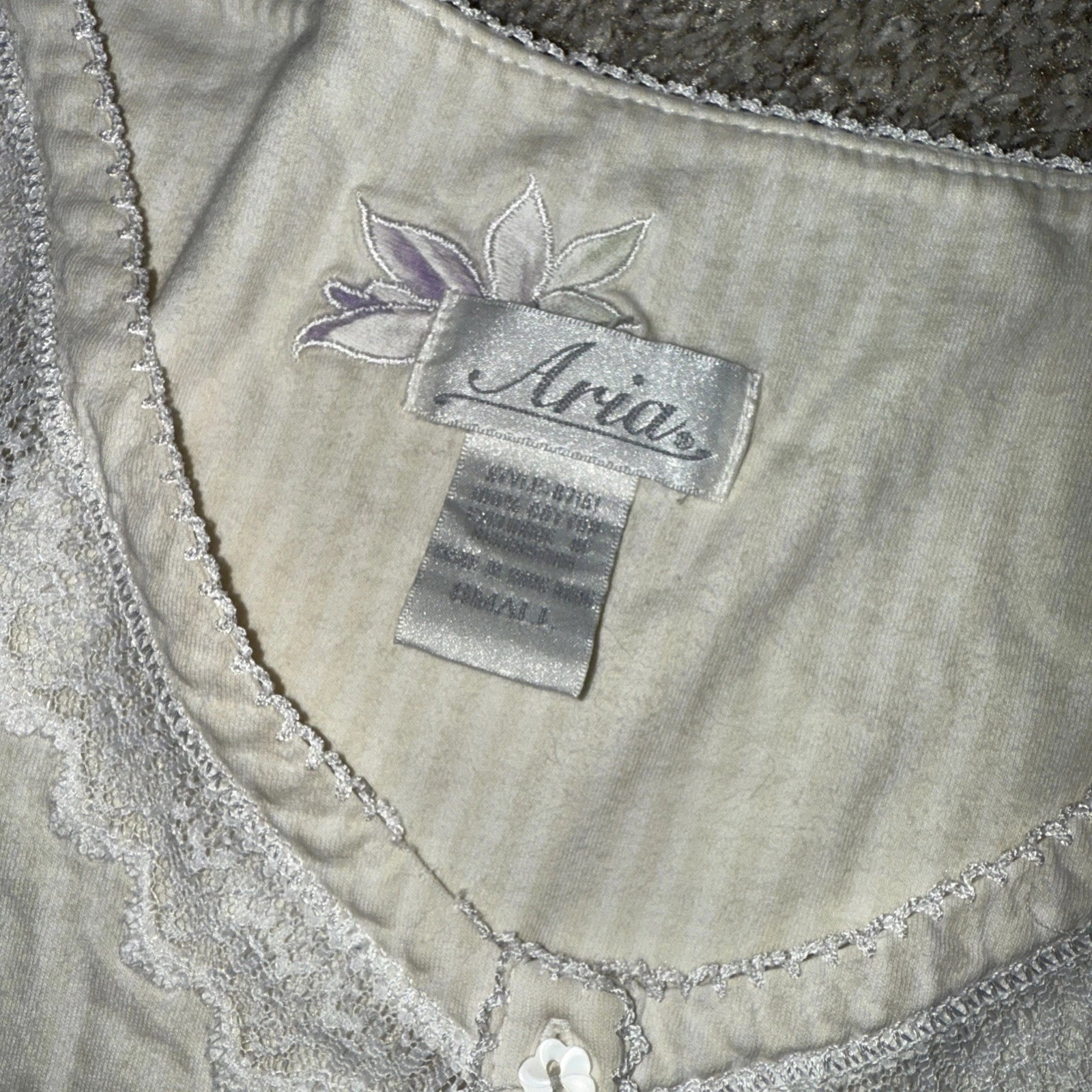 Aria Vintage Pajama Set 100% Cotton Lace Accent Embroidery  Cottagecore Cozy