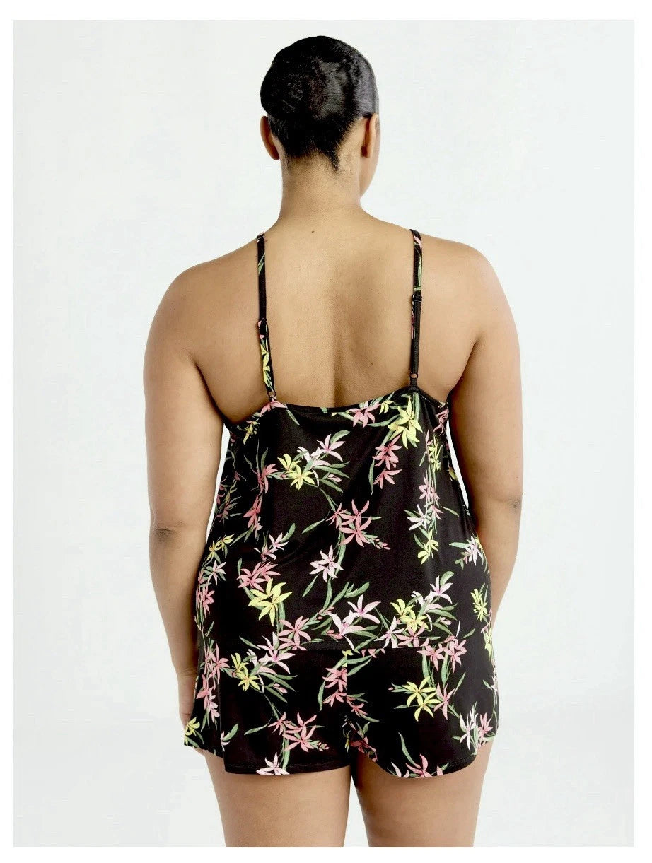 JOYSPUN Women’s XS Knit Cami & Shorts Pajama Set w/Lace Trim • Spring Floral