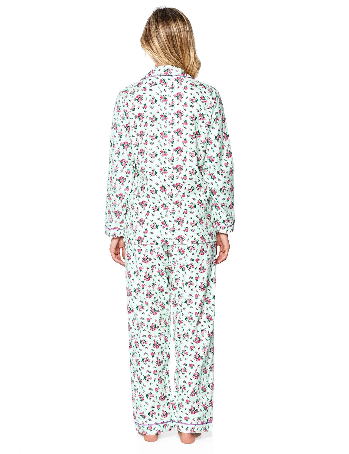 Casual Nights Women's Flannel Long Sleeve Button Down Pajama Set