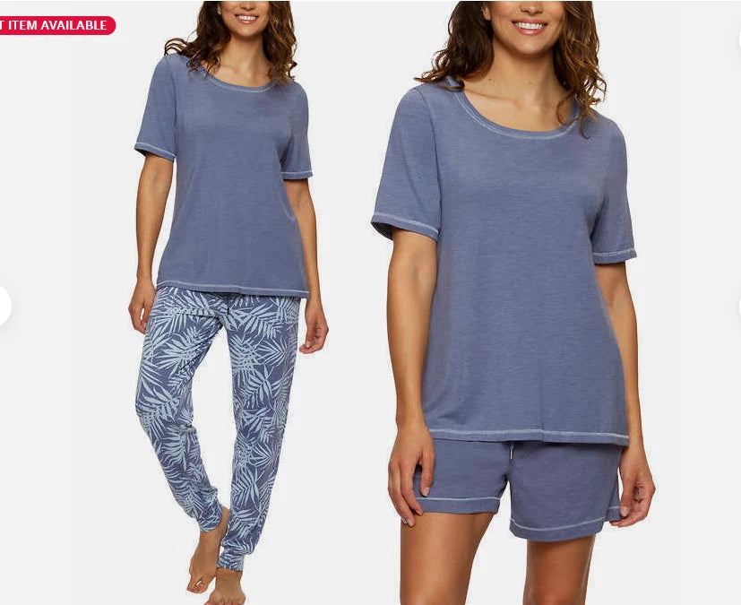 Felina Ladies 3 Piece Lounge Pajama PJ Set Sleepwear  | E42(BLUE,SMALL)NWT