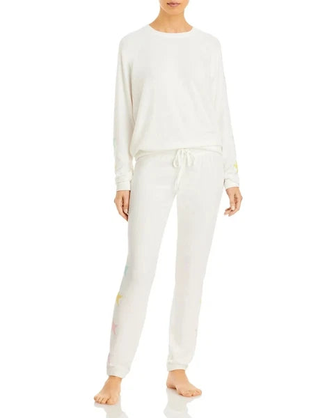 AQUA Women's Pastel Color Stars Pajama Set Size S