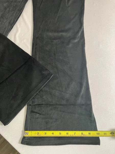 Juicy Couture Velour Sleepwear Lounge Set Size Large Black Top + Flare Pants NEW