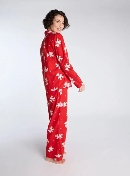 Boux Avenue Pyjama Set Women's Teddy Bear Fleece Ladies Nightwear PJ with Bag