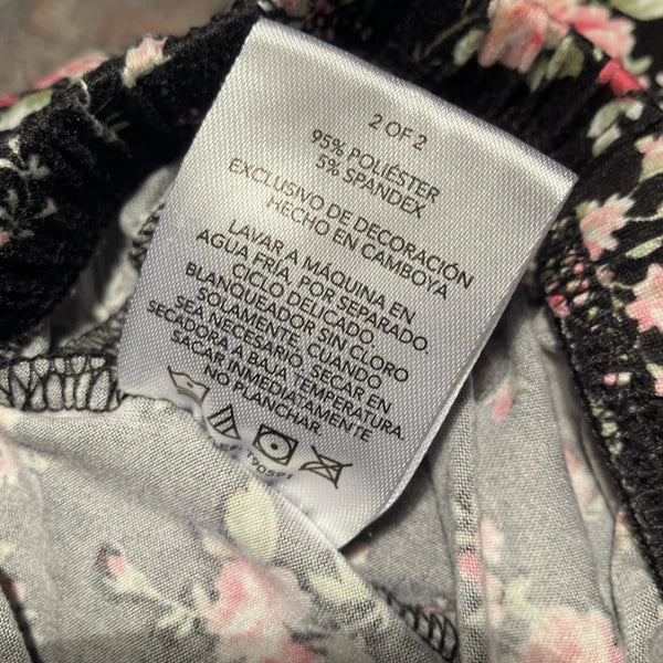 Flora Nikrooz Long Sleeve 2 Piece Lounge Pajama Set Black Pink XXL 22/24 Soft