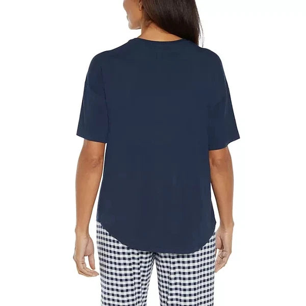Gap Women's 2-Piece Short Sleeve Pajama Set Size S Navy