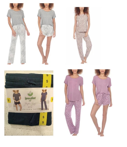 Honeydew Women's Super Soft 3-Piece Pajama Set, Colors/Sizes, NEW