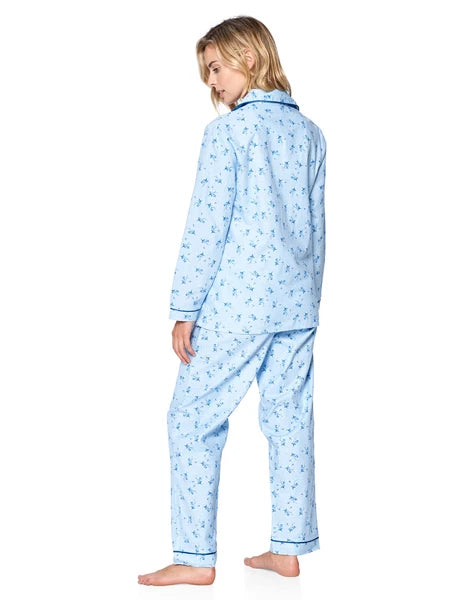 Casual Nights Women's Flannel Long Sleeve Button Down Pajama Set