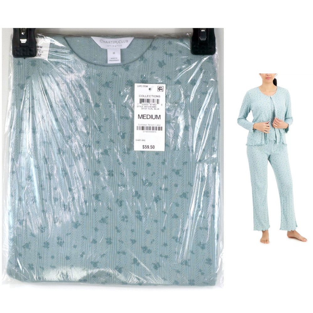 Charter Club Cotton Pointelle Tank Top & Pants Pajama Set Siz M Choose Color New