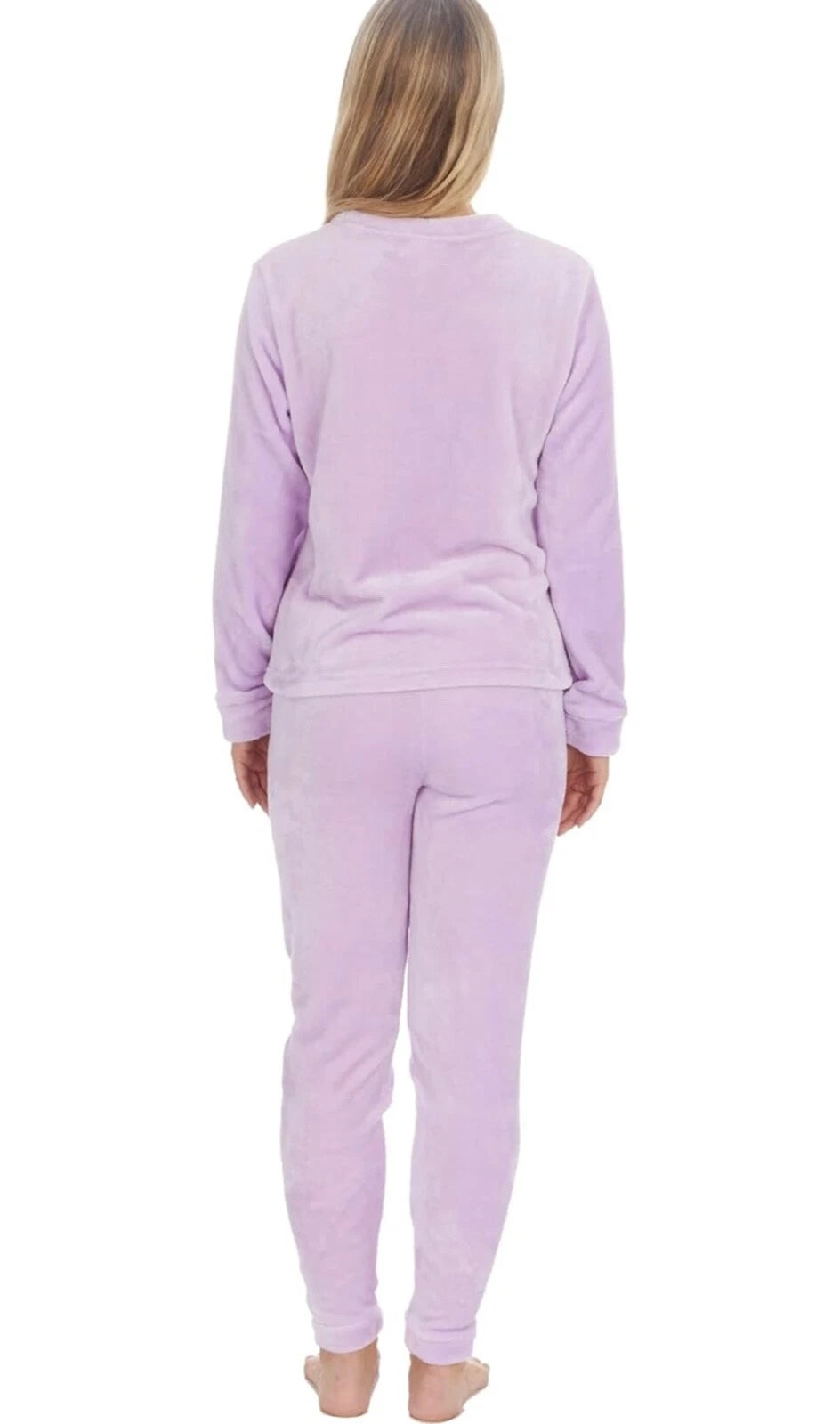 Ladies New Pyjamas Fleece Warm Velour Shimmer Pjs Lounge Set Size 8-22