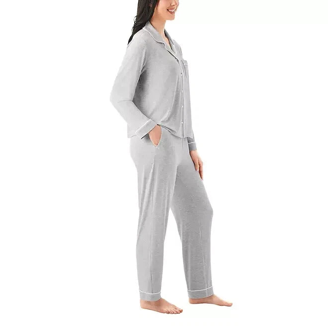 Member's Mark Women's Notch Collar Pajama Set Size XL Grey