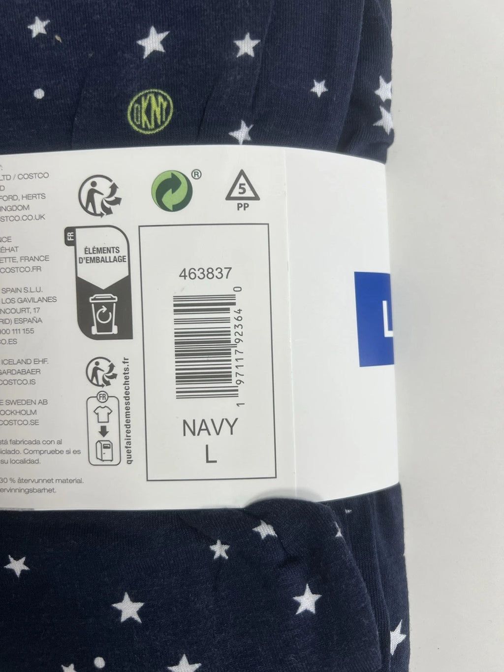 DKNY Pyjama 2 Piece Set Navy & Green Size Large Brand New In Original Packaging