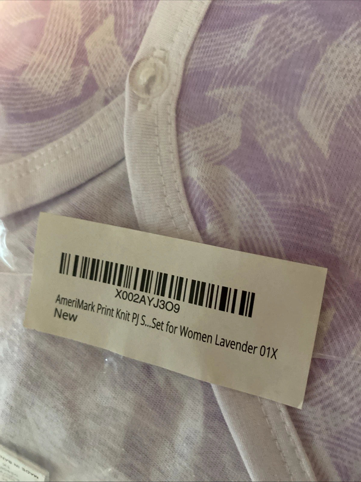 V-Neck Lace Trim Floral Pattern 2-Piece Pajama Set 1x Size