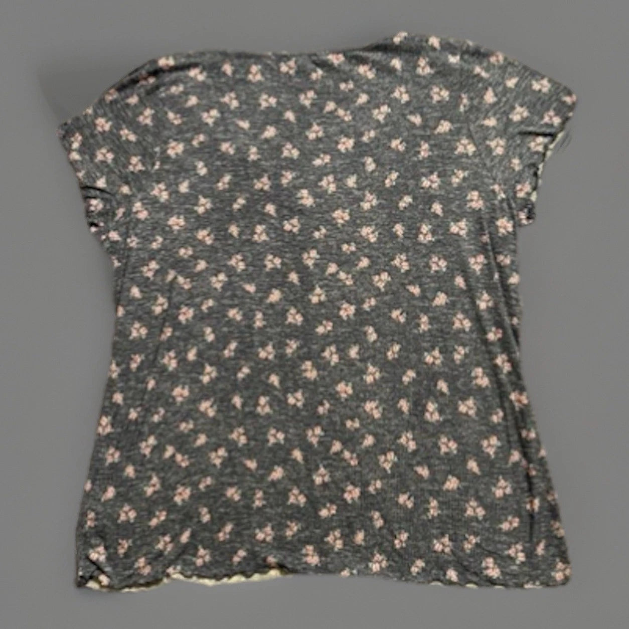 LAURA ASHLEY Pajama Set Womens 1X-Large Gray Pink Floral Short Sleeve Top/Pants