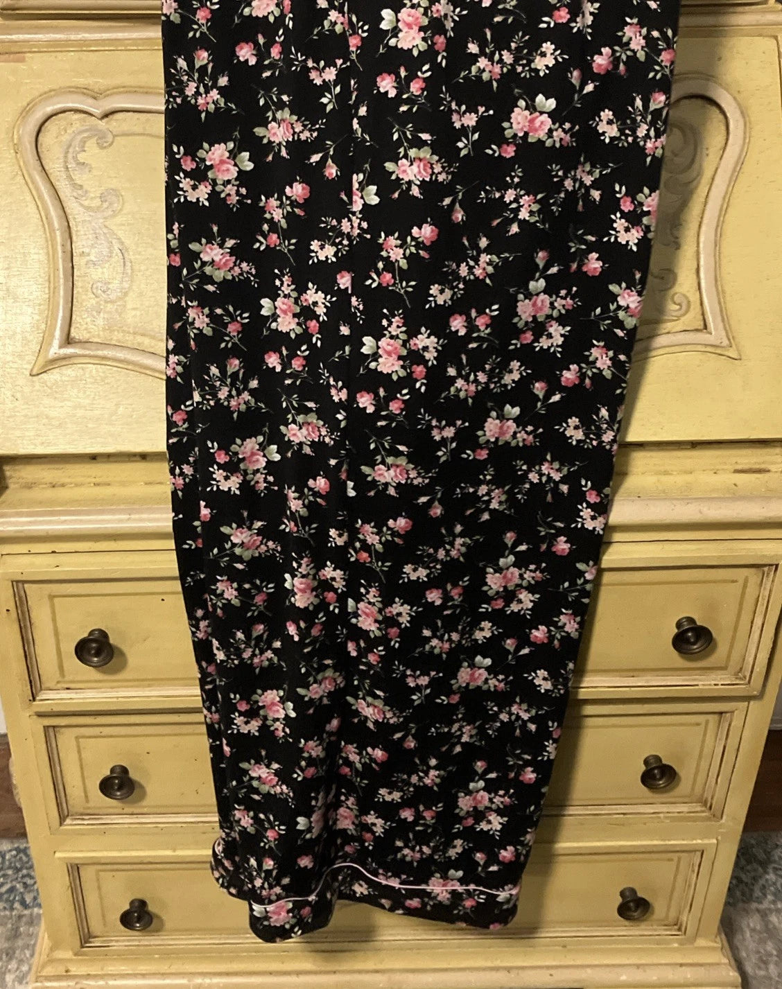 Flora Nikrooz Long Sleeve 2 Piece Lounge Pajama Set Black Pink XXL 22/24 Soft