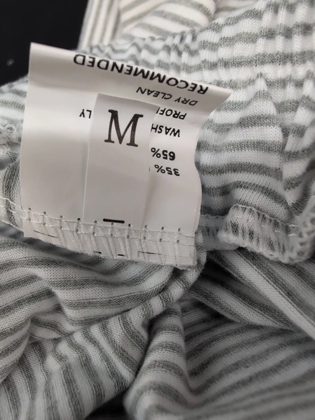 Split Short Pajama Set 2 Piece Women Sleepwear Striped Cotton Loungewear M Gray