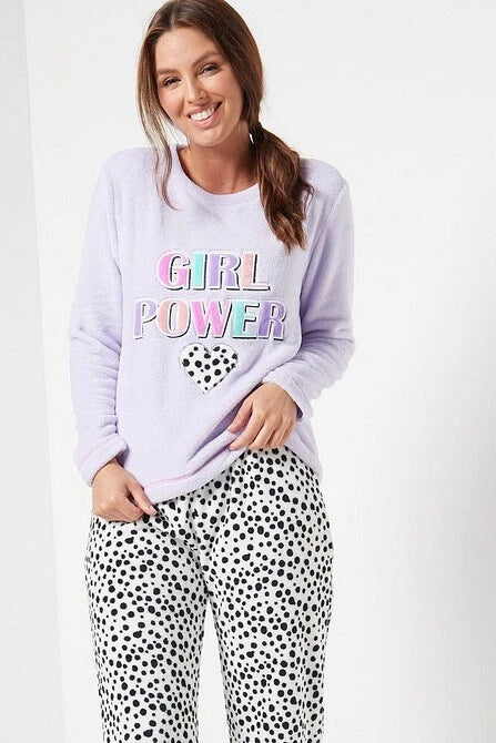 Ladies Womens SUPERSOFT FLEECE Pyjamas and Matching Socks Cosy PJ SET UK 8-26