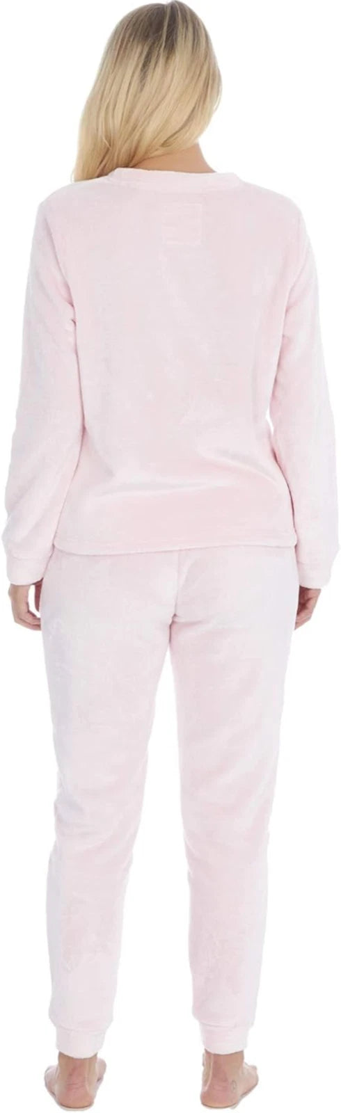Ladies New Pyjamas Fleece Warm Velour Shimmer Pjs Lounge Set Size 8-22