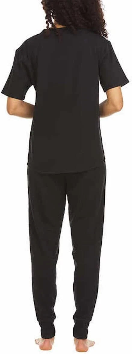 Flora Nikrooz Women's French Terry 3 Piece Lounge PJ Set(Black,XL)