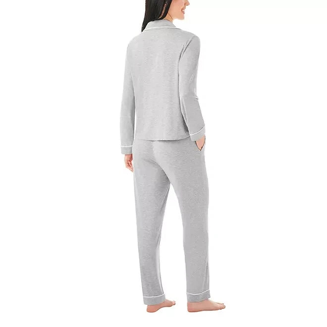 Member's Mark Women's Notch Collar Pajama Set Size XL Grey