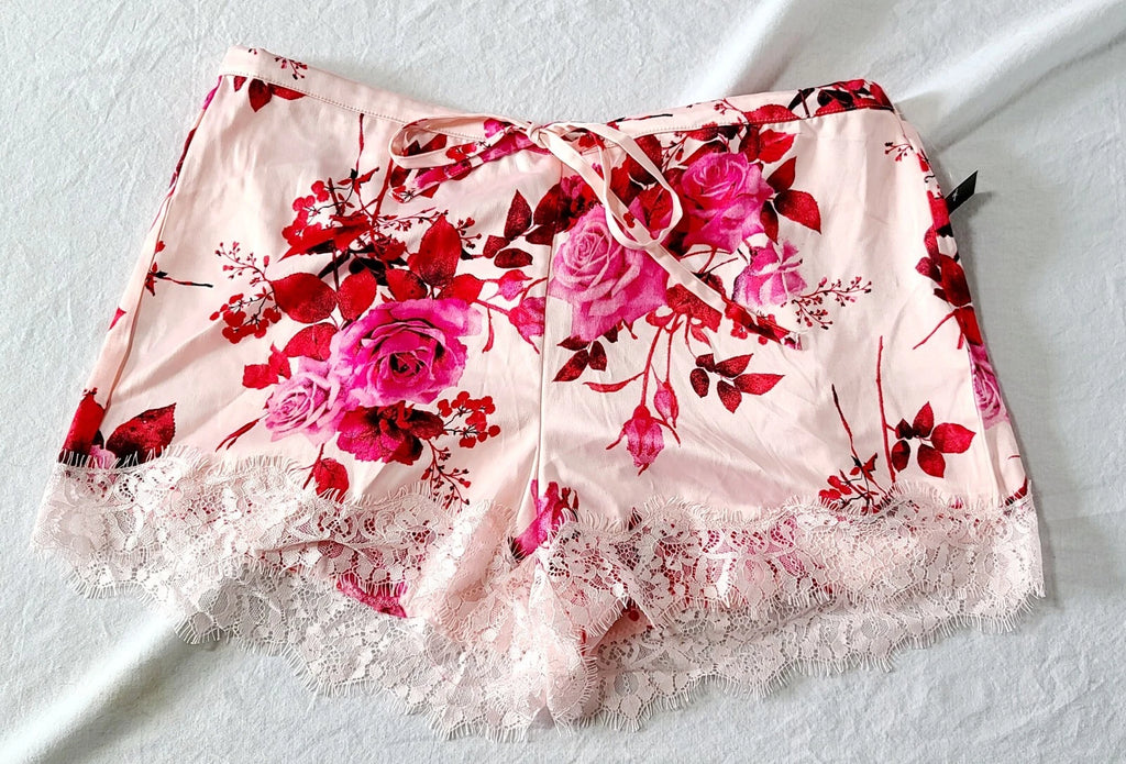 Inc Intimates Shorts Pajama Set Floral Print Pink Size Medium T42-1144