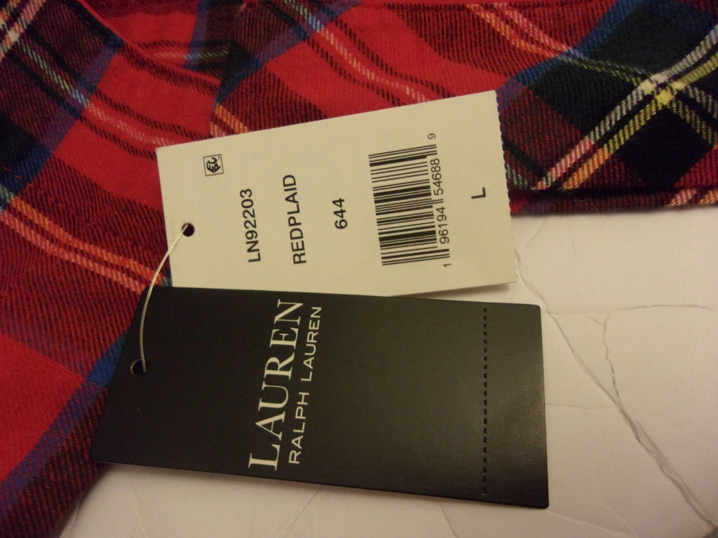 Ralph Lauren Black Label Pajama Set Red Plaid Size Large Soft Cotton Viscose New