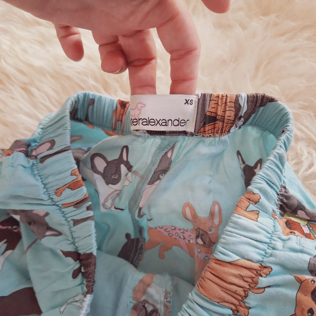 Peter Alexander Pug pyjama top Size S & Bottoms Size XS Set Shorts Dog