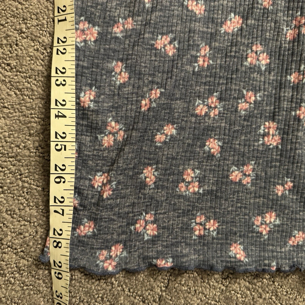 LAURA ASHLEY Pajama Set Womens 1X-Large Gray Pink Floral Short Sleeve Top/Pants