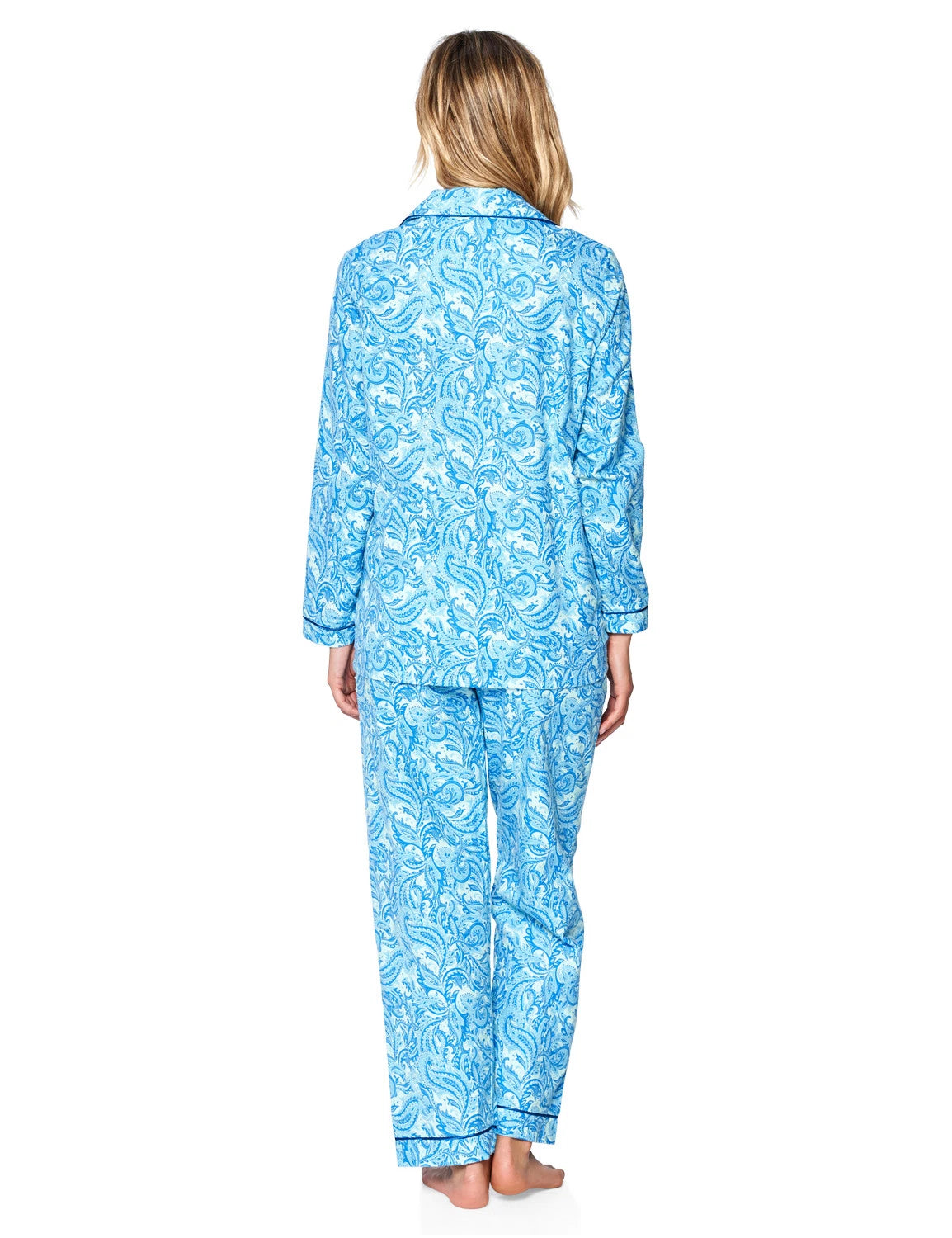 Casual Nights Women's Flannel Long Sleeve Button Down Pajama Set