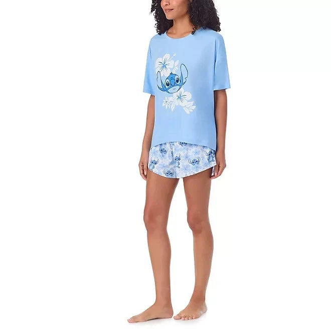 Stitch 2-Piece Short Sleeve and Short Pajama Set Size XL 16-18