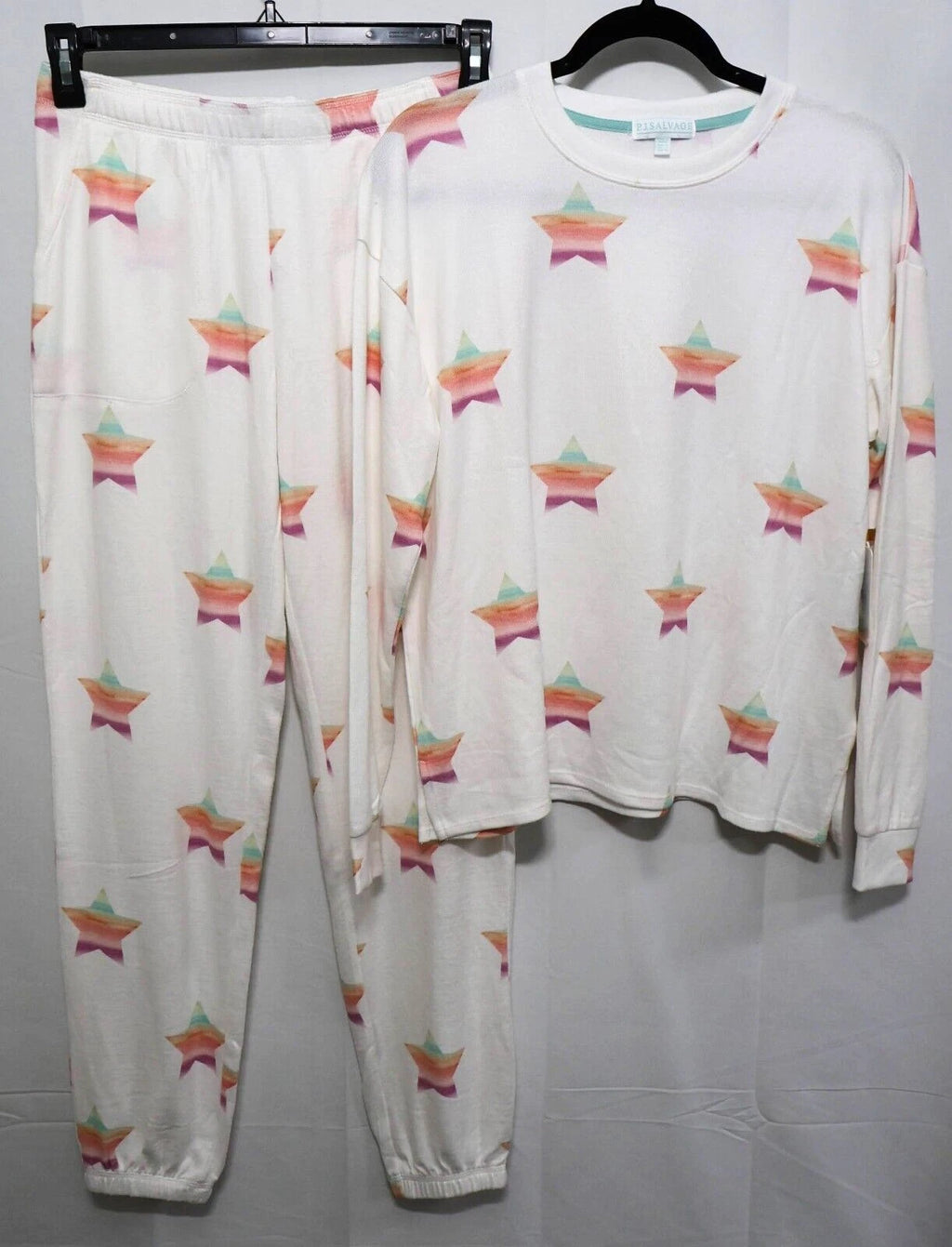 PJ Salvage Soft Pajama Lounge Set, Ivory Stardust, Size SMALL (RESDP/RESDLS)