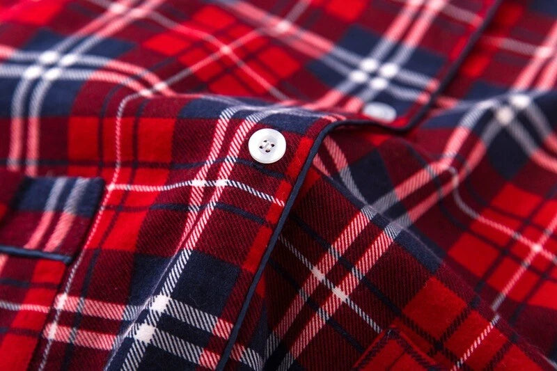 Womens 100% Cotton Pajamas Set Flannel Printed Button Nightwear Loungewear 12-24