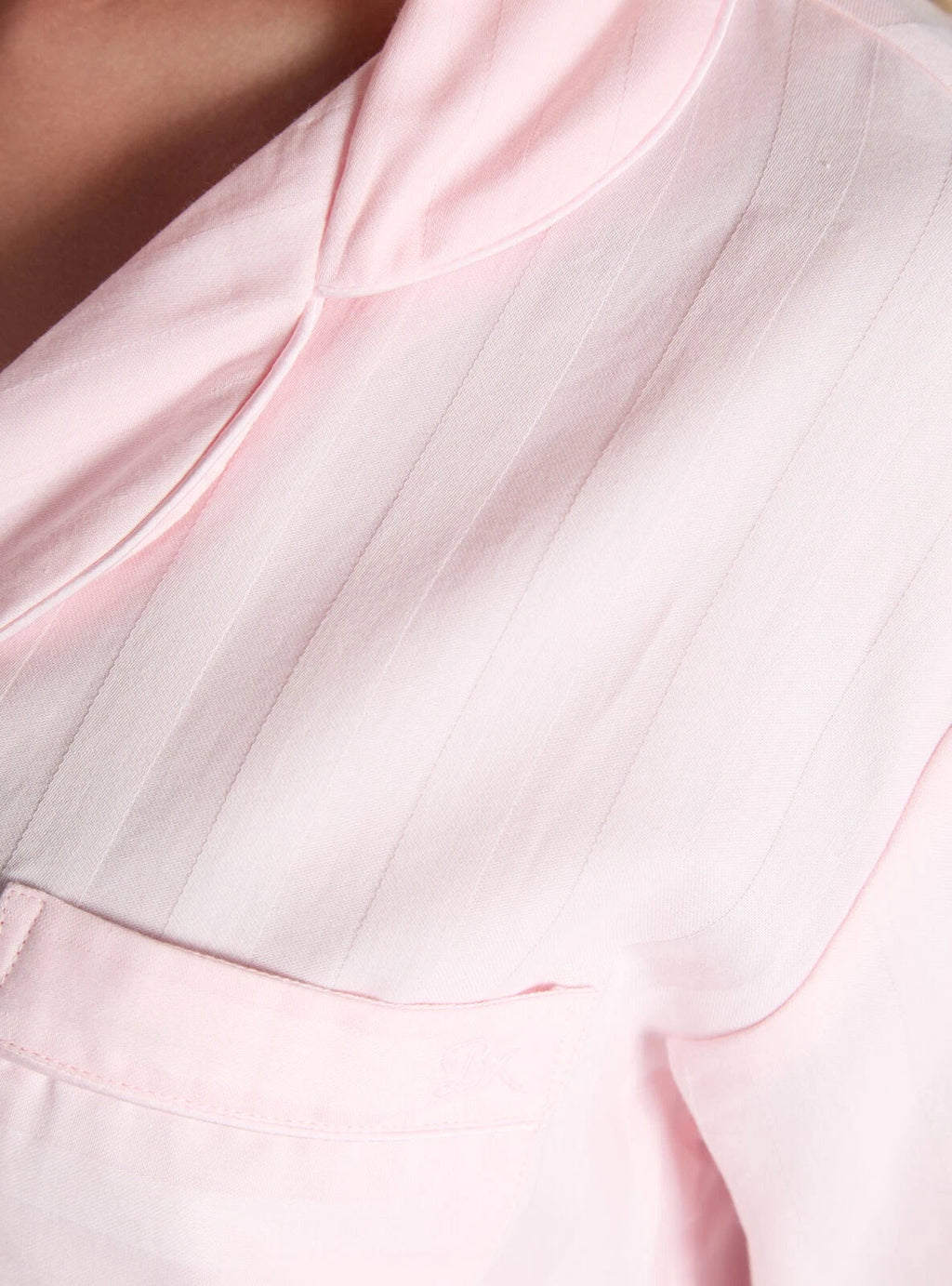 Boux Avenue Pyjama Set Women's Soft Tonal Stripe Cotton Pants Top Sleepwear