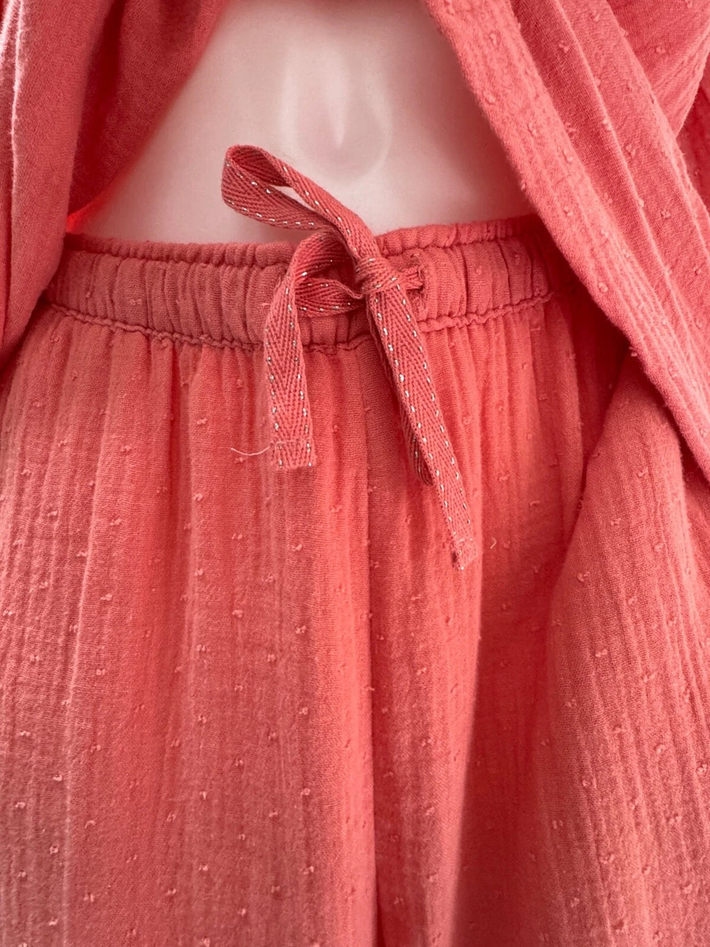 Ladies New Ex M&S  100% Cotton Coral  Pyjamas Size 8 10 12 14 16 18 20