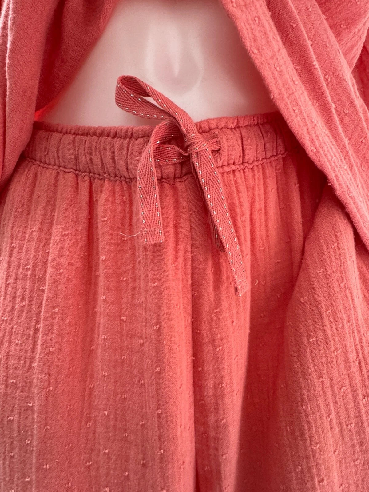 Ladies New Ex M&S  100% Cotton Coral  Pyjamas Size 8 10 12 14 16 18 20