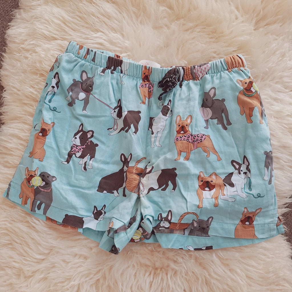 Peter Alexander Pug pyjama top Size S & Bottoms Size XS Set Shorts Dog