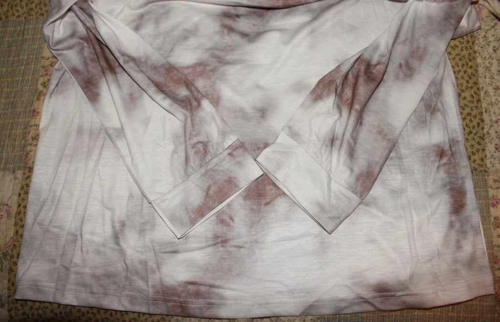 XL NWOT Women's Romantic Hut Salmon Tie Dye Jogger & LS Crew Neck Top Lounge SET