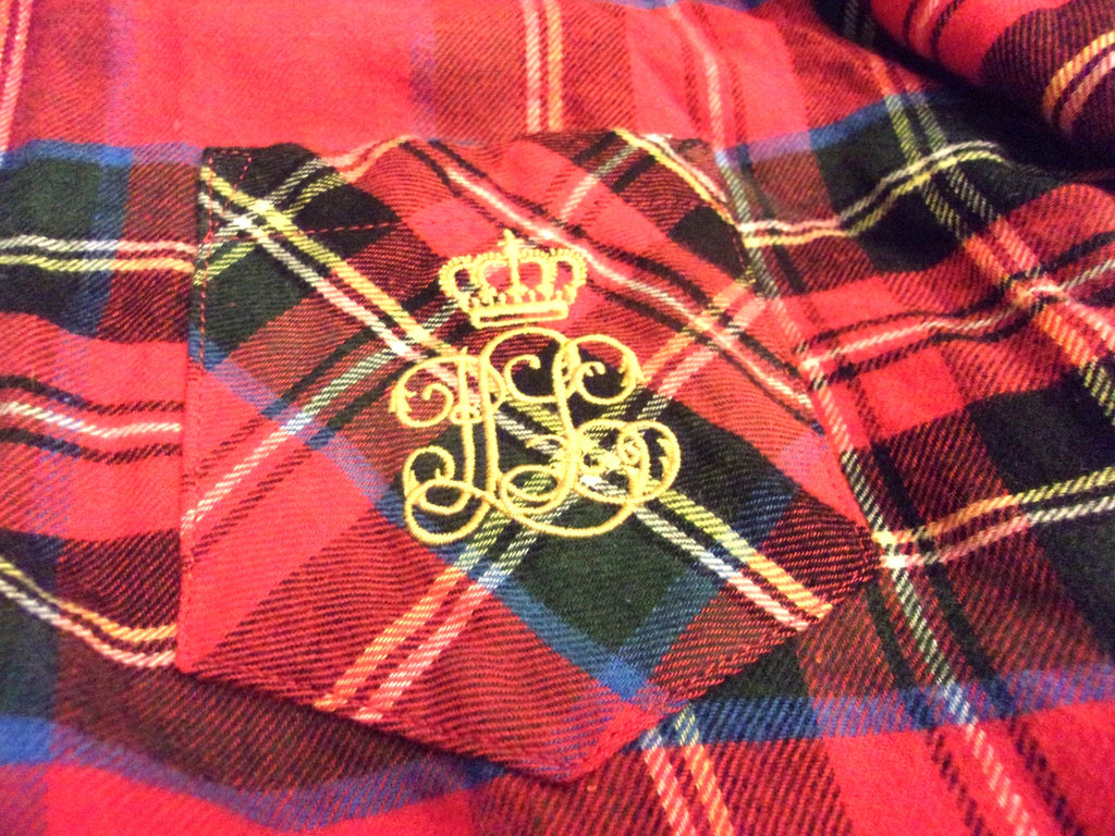 Ralph Lauren Black Label Pajama Set Red Plaid Size Large Soft Cotton Viscose New