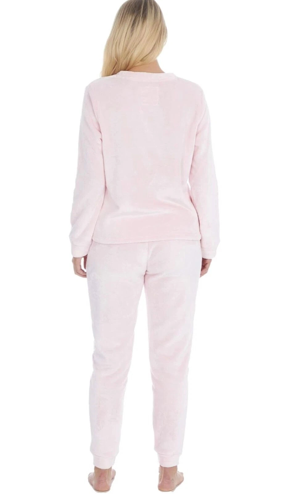 Ladies New Pyjamas Fleece Warm Velour Shimmer Pjs Lounge Set Size 8-22