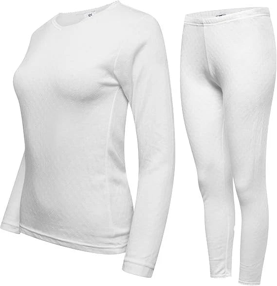 Womens Ladies Thermal Underwear Long Sleeve Top Bottom Long Johns Set Warm Shirt