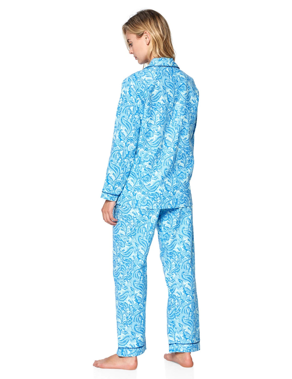 Casual Nights Women's Flannel Long Sleeve Button Down Pajama Set