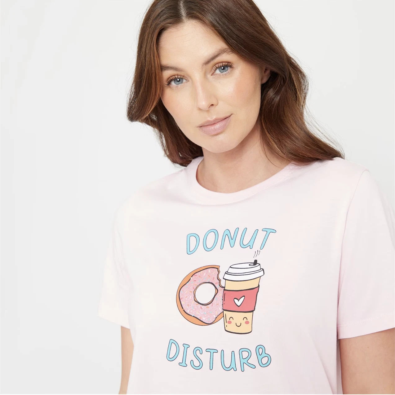 Ladies Womens Shortie PYJAMAS Set T SHIRT & SHORTS Top PJS Size UK 20-22