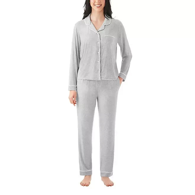 Member's Mark Women's Notch Collar Pajama Set Size XL Grey