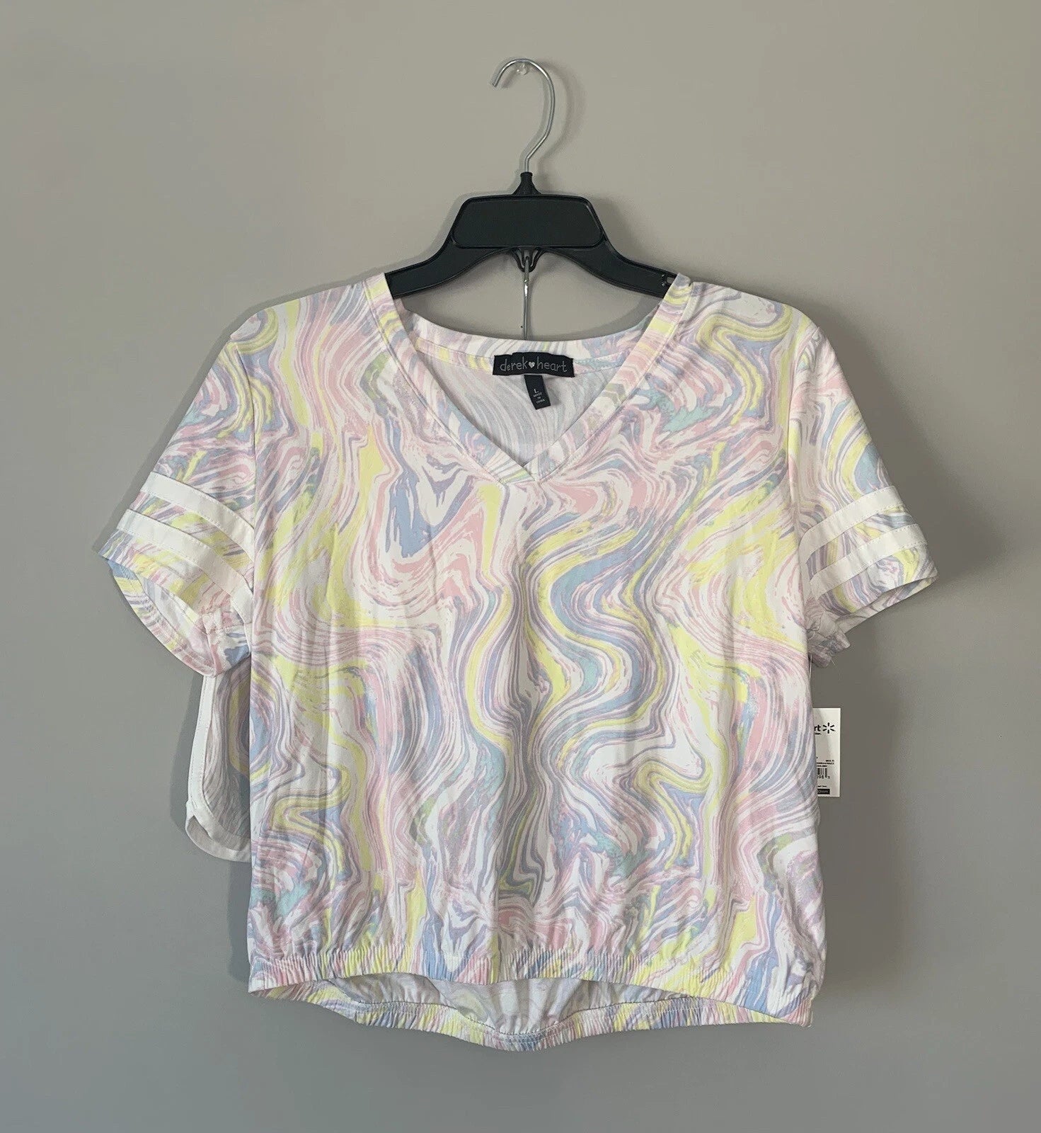 NWT Derek Heart Women’s L Marbled White 2pc Activewear/Sleepwear Pajamas Lounge