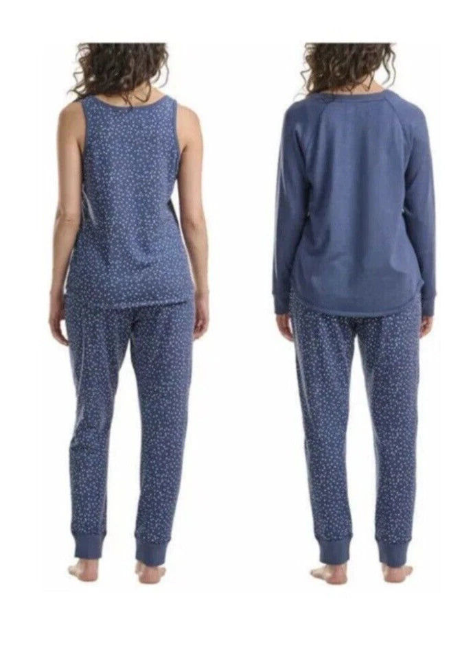 NWT Live Love Lounge Women's 3 Piece Pajama Lounge Set Blue Size S $75 FFF024